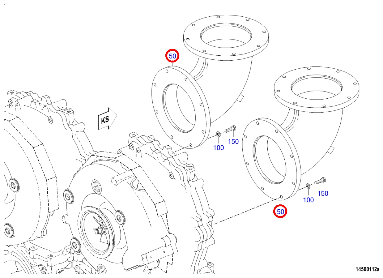 EXHAUST ELBOW 90° VERTICAL