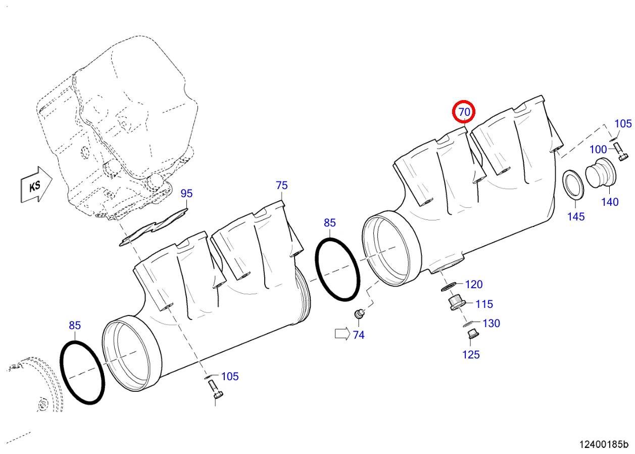 CHARGE-AIR PIPE END MEMBER, RIGHT - Image 8